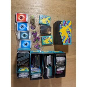 Pokemon TCG Ascended Heroes ETB Accessories Lot 5 Boxes Sleeves Dice Energy Blue